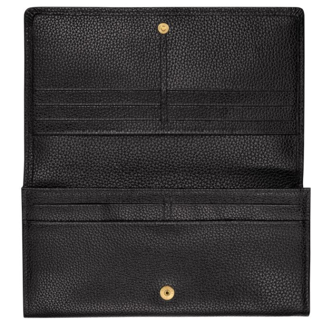 Black Longchamp Le Foulonné Women's Wallets | US-7298RIX