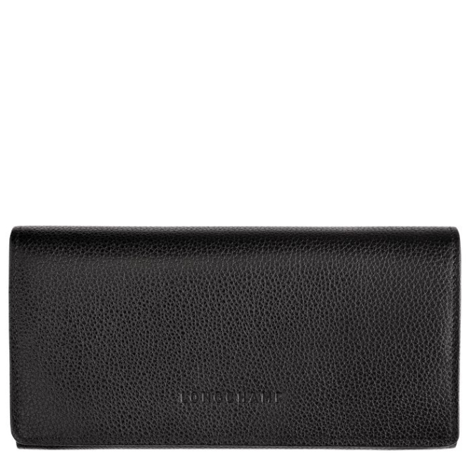 Black Longchamp Le Foulonné Women\'s Wallets | US-7298RIX