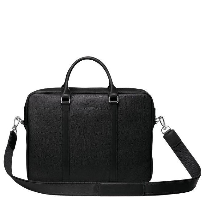 Black Longchamp Le Foulonné XS Men's Document Holders | US-3572EYQ