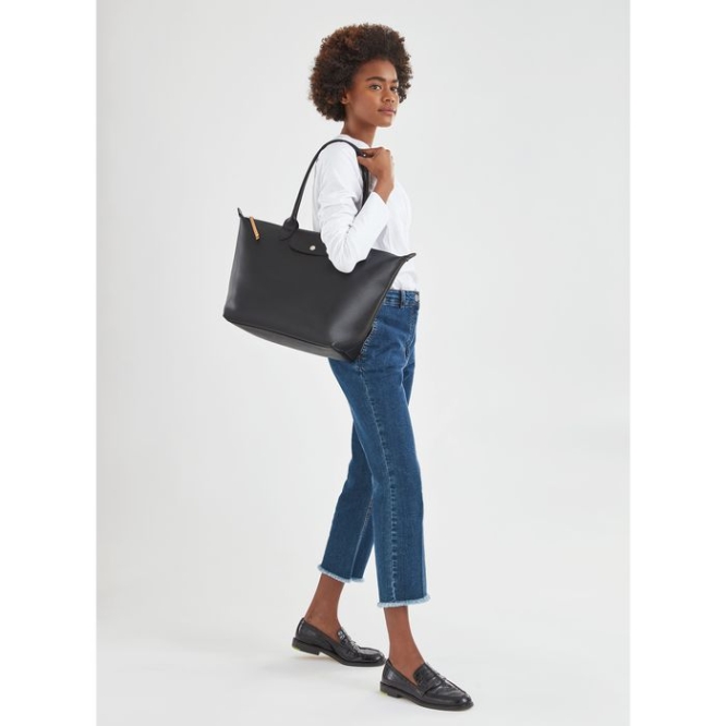 Black Longchamp Le Pliage City L Women's Shoulder Bags | US-5368INM