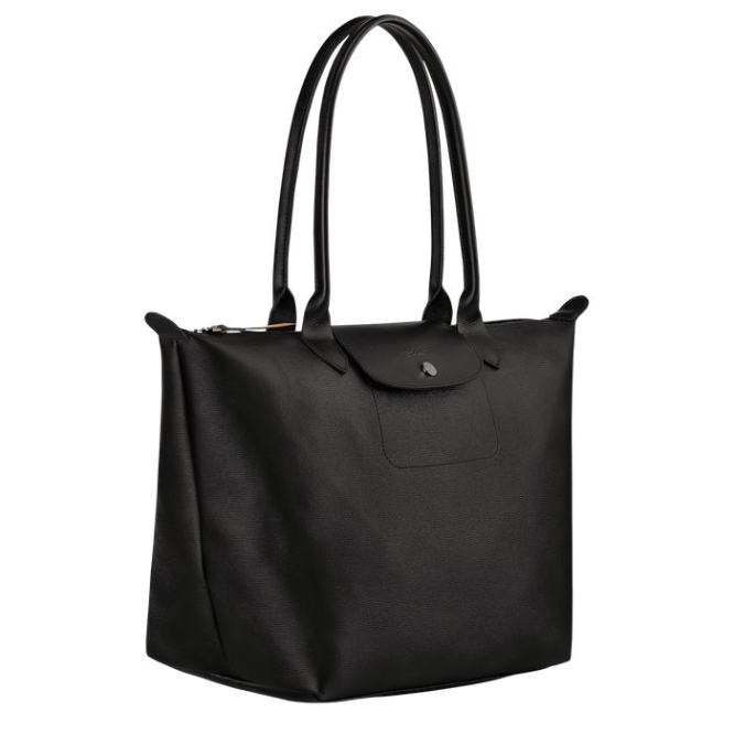 Black Longchamp Le Pliage City L Women's Shoulder Bags | US-5368INM