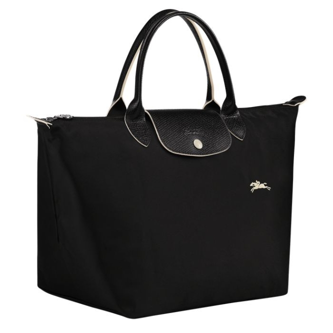 Black Longchamp Le Pliage Club M Women's Top-handle Bags | US-7521RIJ