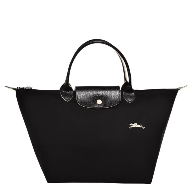 Black Longchamp Le Pliage Club M Women\'s Top-handle Bags | US-7521RIJ