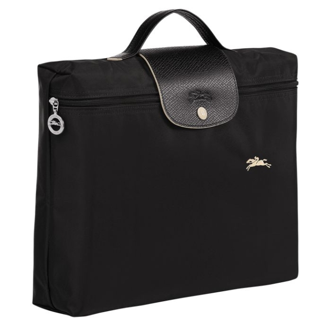 Black Longchamp Le Pliage Club S Women's Document Holders | US-2714ZGW