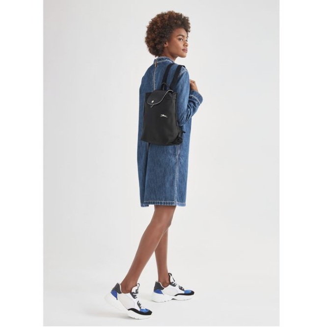 Black Longchamp Le Pliage Club Women's Backpacks | US-9651DOA