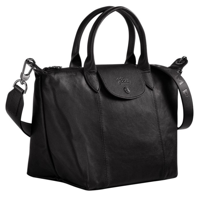 Black Longchamp Le Pliage Cuir S Women's Top-handle Bags | US-3521XEO