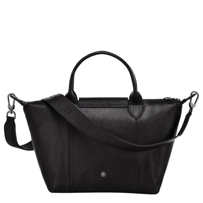 Black Longchamp Le Pliage Cuir S Women's Top-handle Bags | US-3521XEO