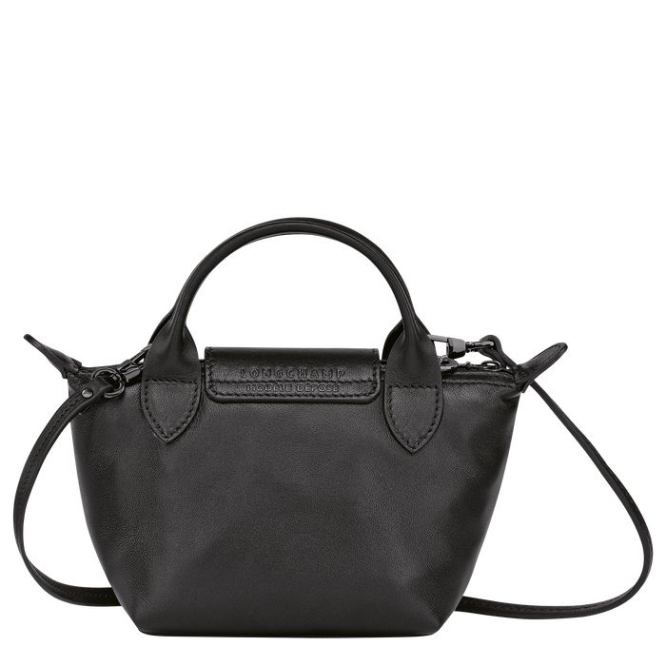 Black Longchamp Le Pliage Cuir Women's Crossbody Bags | US-0514LPC