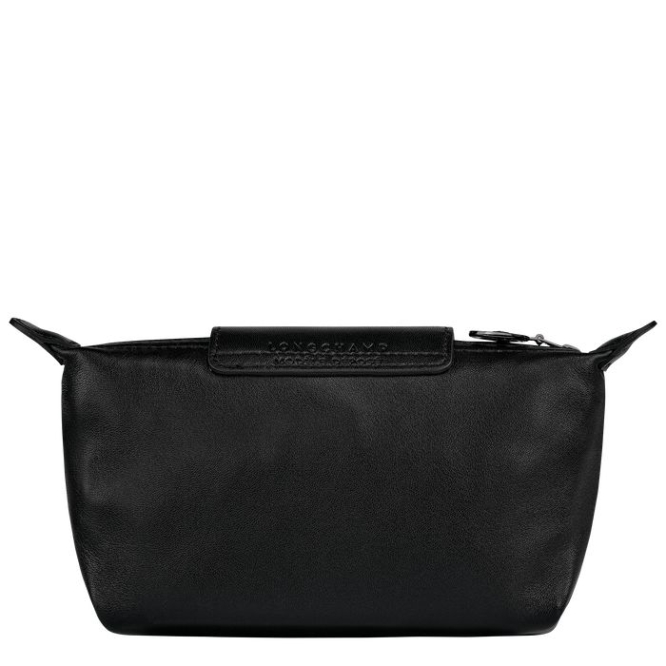 Black Longchamp Le Pliage Cuir Women's Pouches & Cases | US-8061HNX