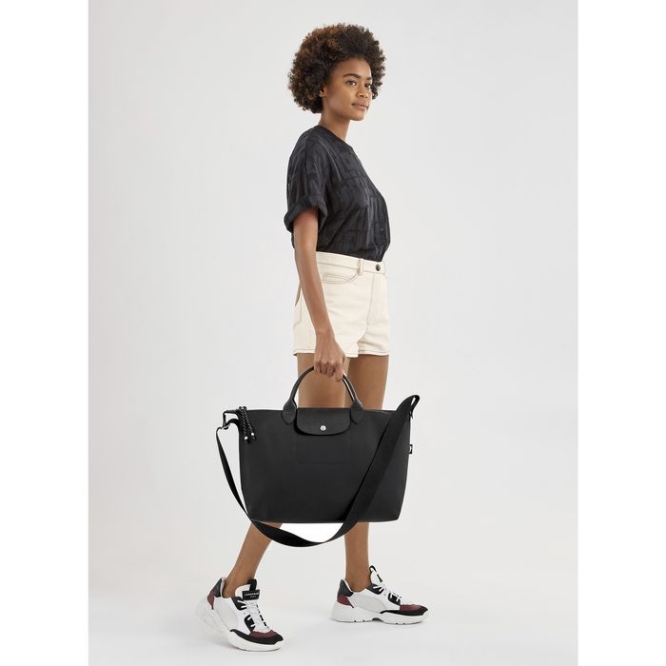 Black Longchamp Le Pliage Energy L Women's Top-handle Bags | US-1362URZ