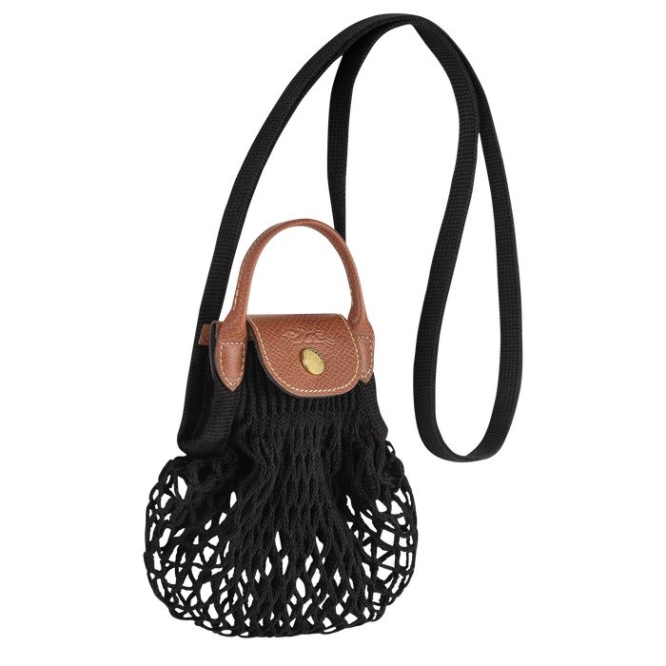 Black Longchamp Le Pliage Filet XS Women's Crossbody Bags | US-9306CPS