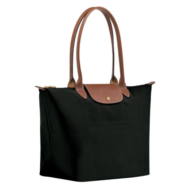 Black Longchamp Le Pliage Original L Women's Shoulder Bags | US-1076RDQ
