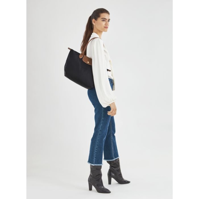 Black Longchamp Le Pliage Original S Women's Shoulder Bags | US-5379XIT