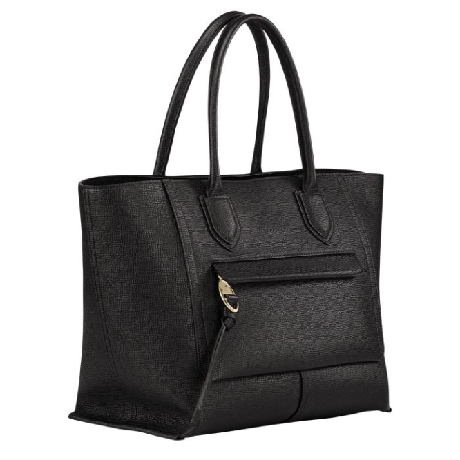 Black Longchamp Mailbox L Women's Top-handle Bags | US-1736ZYN