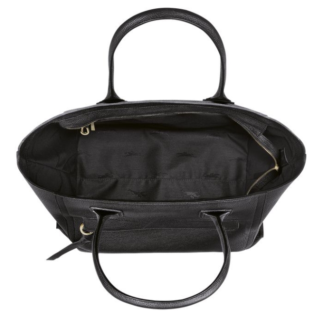 Black Longchamp Mailbox L Women's Top-handle Bags | US-1736ZYN