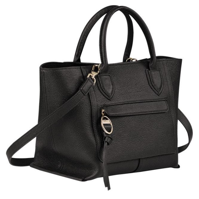 Black Longchamp Mailbox M Women's Top-handle Bags | US-2953CXU