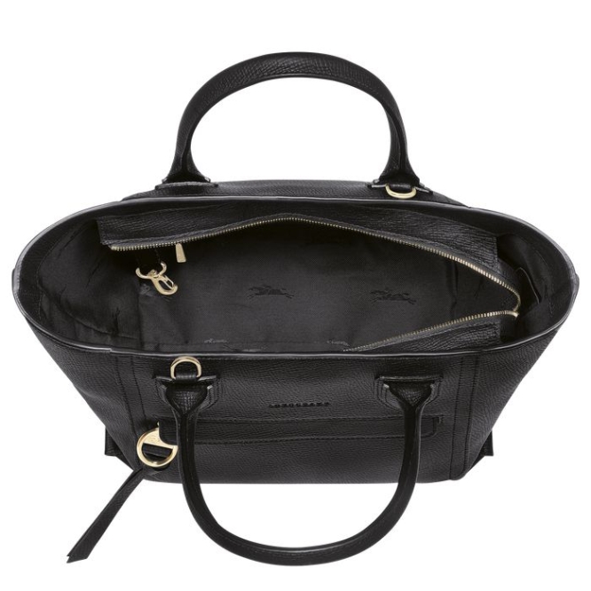 Black Longchamp Mailbox M Women's Top-handle Bags | US-2953CXU