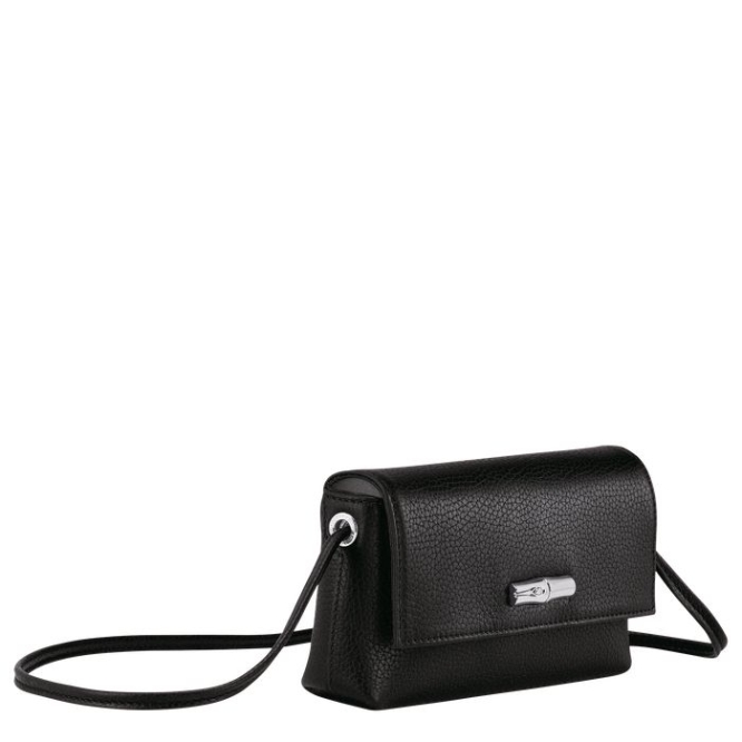 Black Longchamp Roseau Essential Women's Pouches & Cases | US-2543UHO