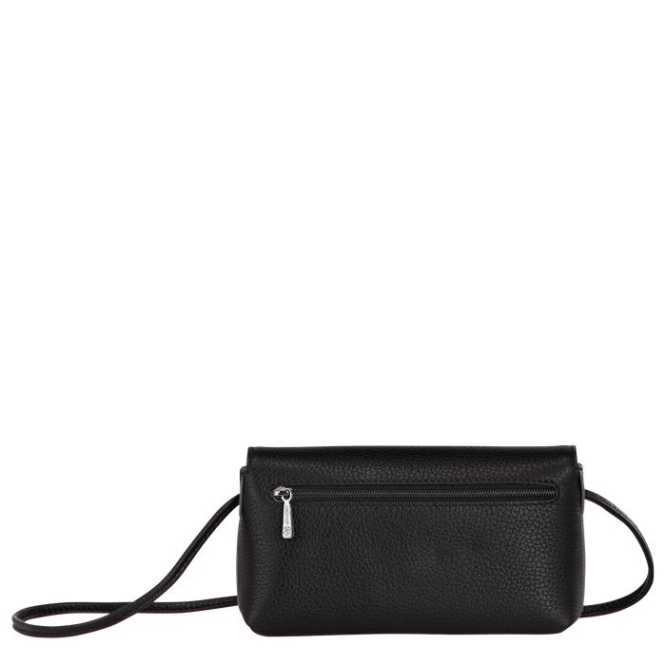 Black Longchamp Roseau Essential Women's Pouches & Cases | US-2543UHO