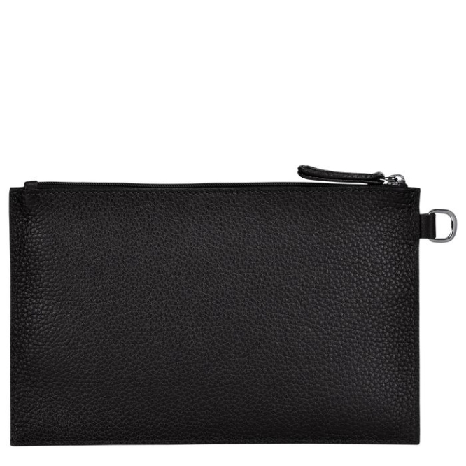 Black Longchamp Roseau Essential Women's Pouches & Cases | US-4280UAY