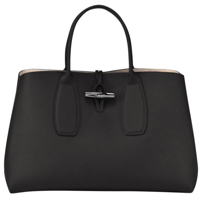 Black Longchamp Roseau L Women\'s Top-handle Bags | US-9280FCW