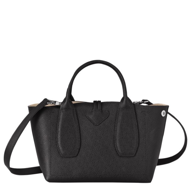 Black Longchamp Roseau S Women's Top-handle Bags | US-6789HJZ