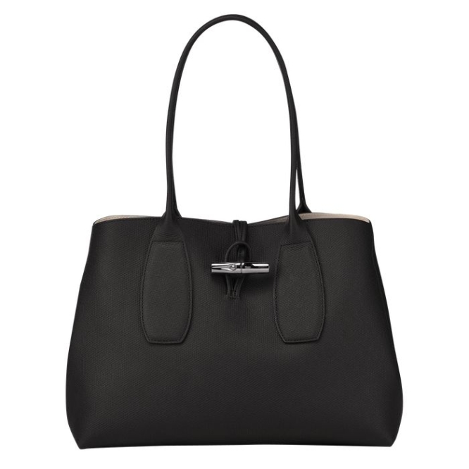 Black Longchamp Roseau Women\'s Shoulder Bags | US-2714GOX