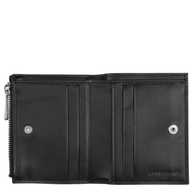 Black Longchamp Roseau Women's Wallets | US-1285SKL