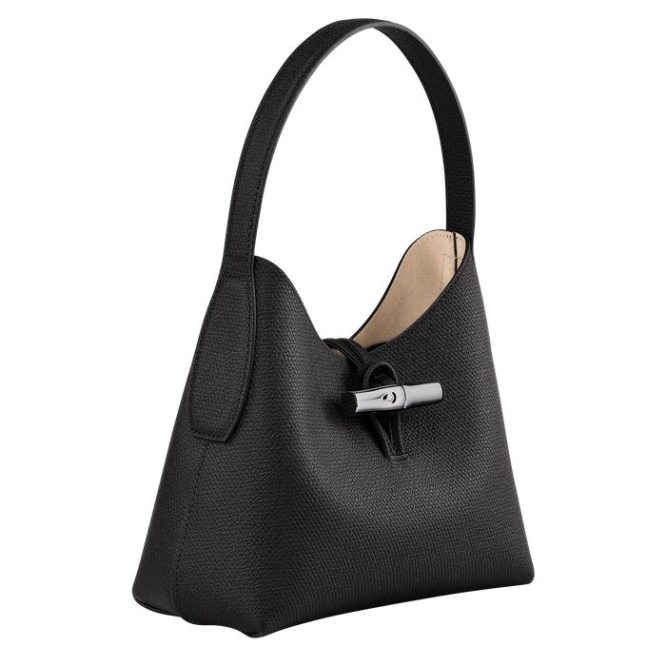 Black Longchamp Roseau XS Women's Shoulder Bags | US-3462WZY