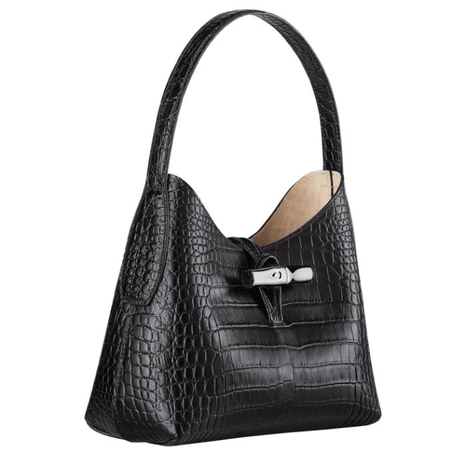 Black Longchamp Roseau XS Women's Shoulder Bags | US-6907BFK