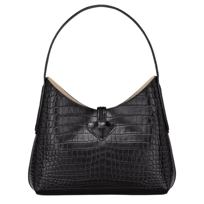 Black Longchamp Roseau XS Women's Shoulder Bags | US-6907BFK