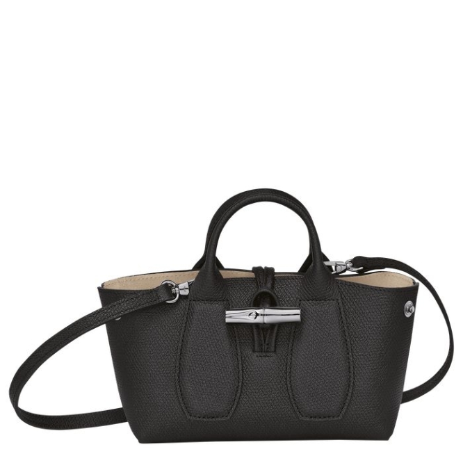 Black Longchamp Roseau XS Women's Top-handle Bags | US-0658SXE