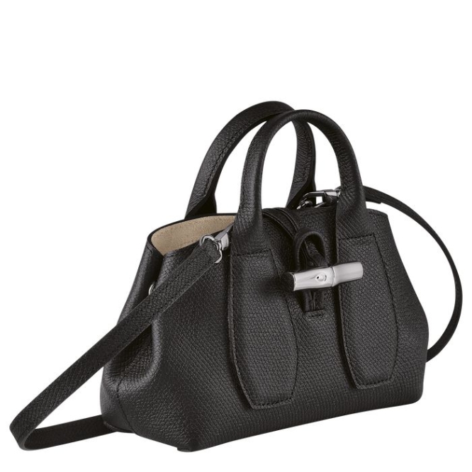 Black Longchamp Roseau XS Women's Top-handle Bags | US-0658SXE