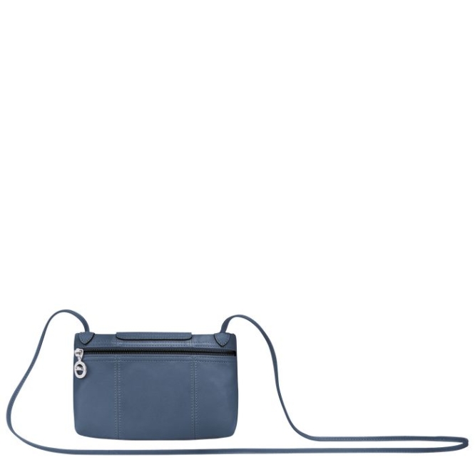 Blue Longchamp Le Pliage Cuir Women's Crossbody Bags | US-7621WZF