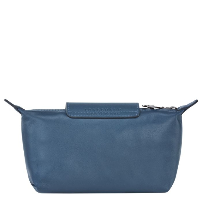 Blue Longchamp Le Pliage Cuir Women's Pouches & Cases | US-3254FJO