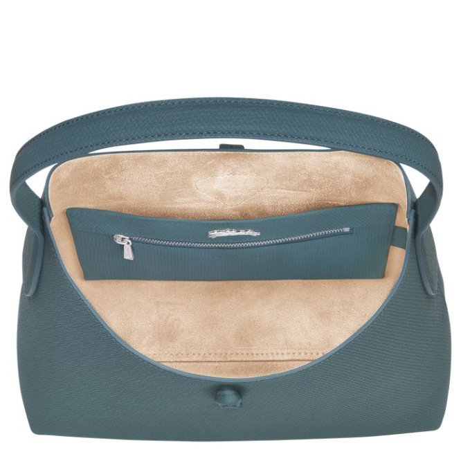 Blue Longchamp Roseau M Women's Shoulder Bags | US-7865SWN