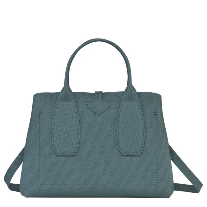 Blue Longchamp Roseau M Women's Top-handle Bags | US-2608NWI