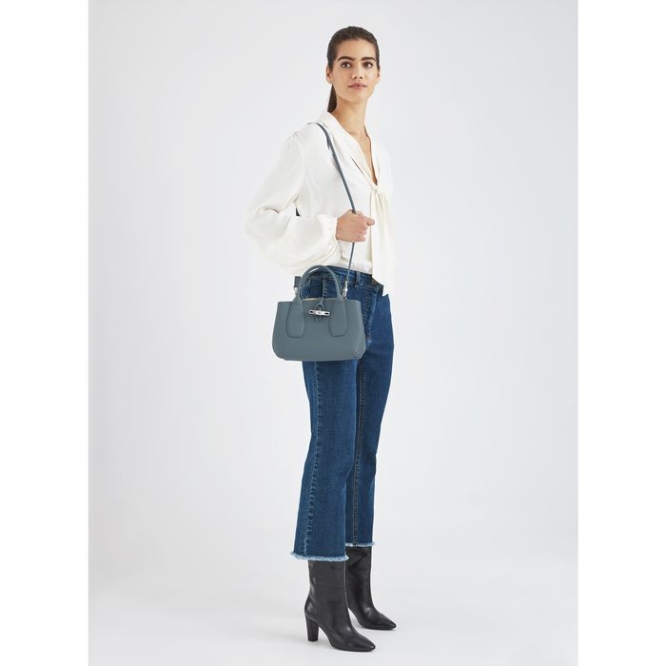 Blue Longchamp Roseau S Women's Top-handle Bags | US-1430OCQ