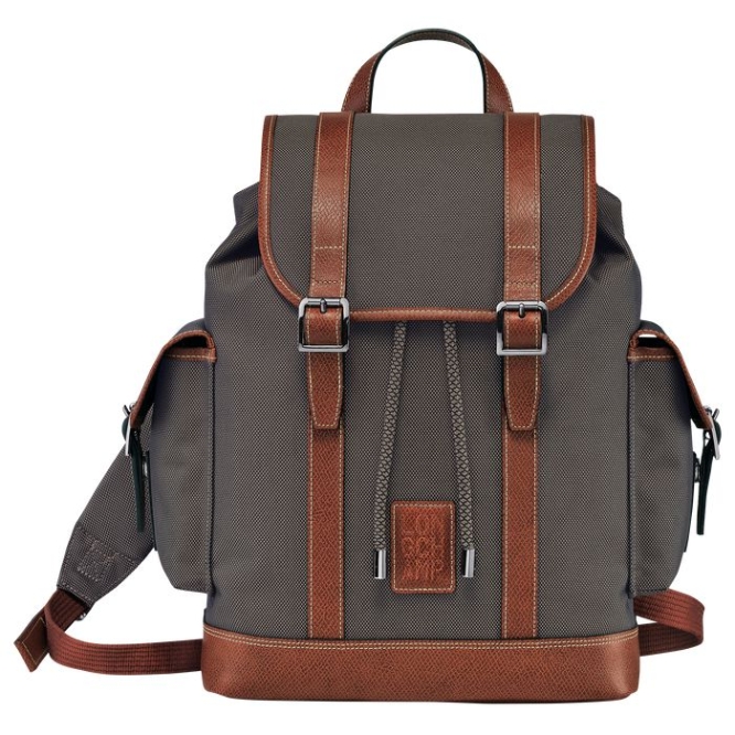Brown Longchamp Boxford Men\'s Backpacks | US-4370JDX