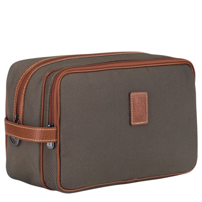 Brown Longchamp Boxford Men's Toiletry Bags | US-3940KZY