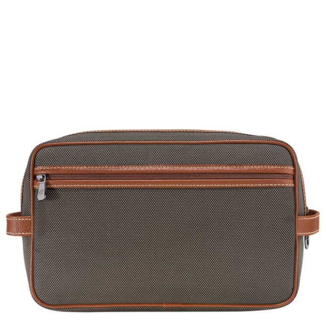 Brown Longchamp Boxford Men's Toiletry Bags | US-3940KZY