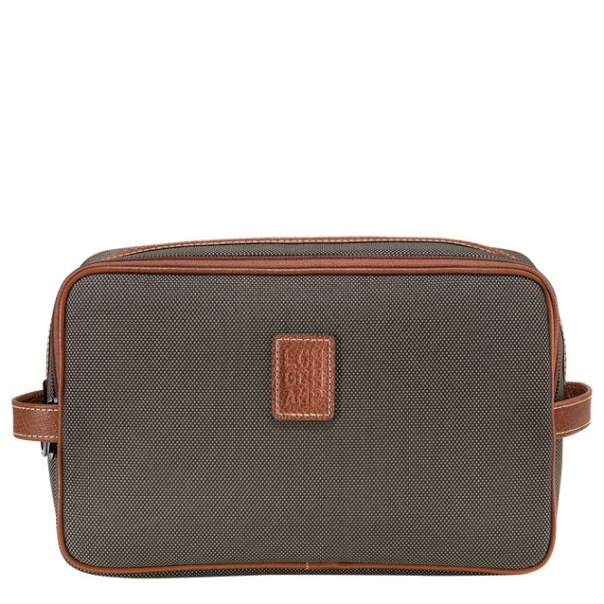 Brown Longchamp Boxford Men\'s Toiletry Bags | US-3940KZY