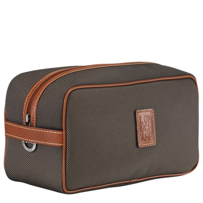 Brown Longchamp Boxford Men's Toiletry Bags | US-5213WHO