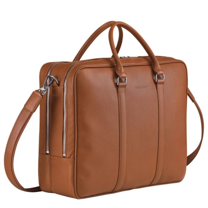 Brown Longchamp Le Foulonné L Men's Document Holders | US-2698FIB