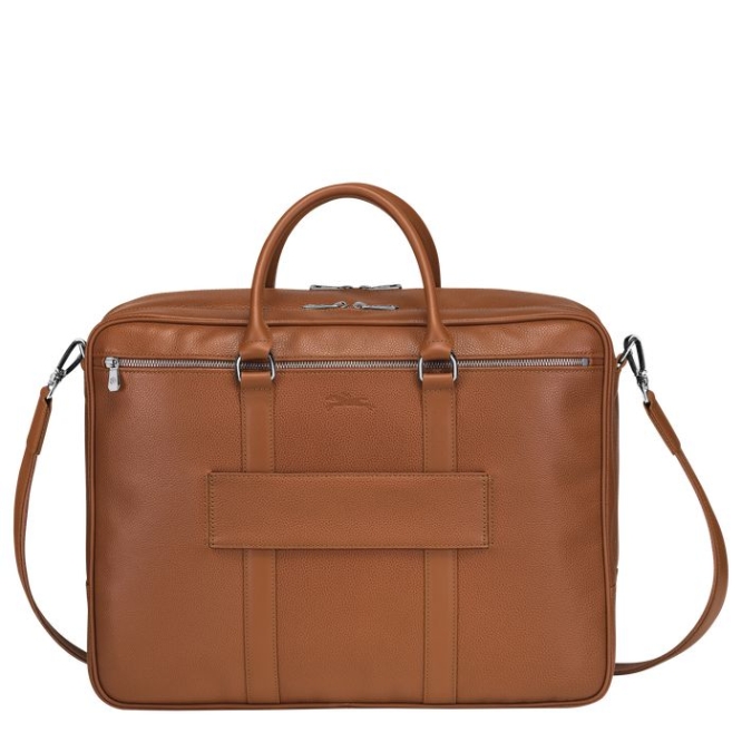 Brown Longchamp Le Foulonné L Men's Document Holders | US-2698FIB