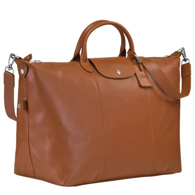 Brown Longchamp Le Foulonné L Men's Travel Bags | US-7349YDN