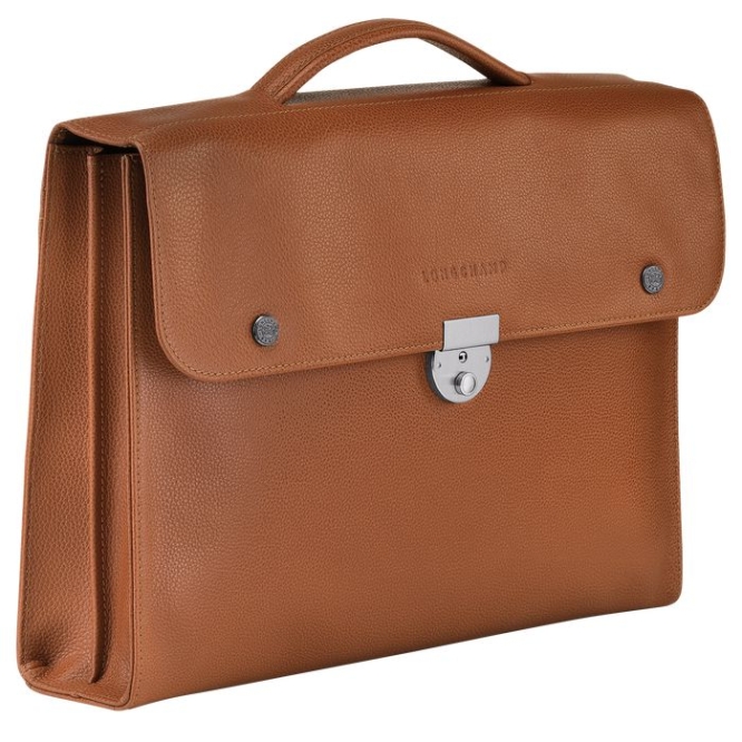 Brown Longchamp Le Foulonné M Men's Document Holders | US-4857FRK