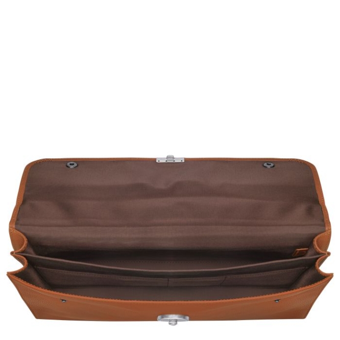 Brown Longchamp Le Foulonné M Men's Document Holders | US-4857FRK