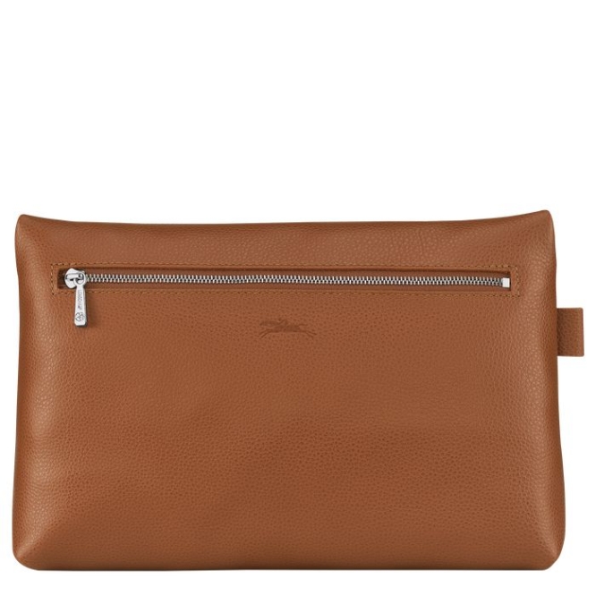 Brown Longchamp Le Foulonné Men's Toiletry Bags | US-0674BWK