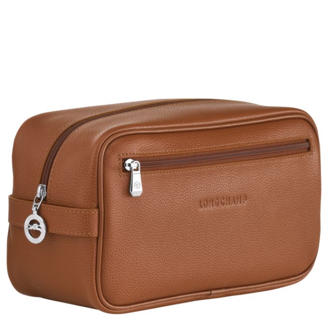 Brown Longchamp Le Foulonné Men's Toiletry Bags | US-4698MKI